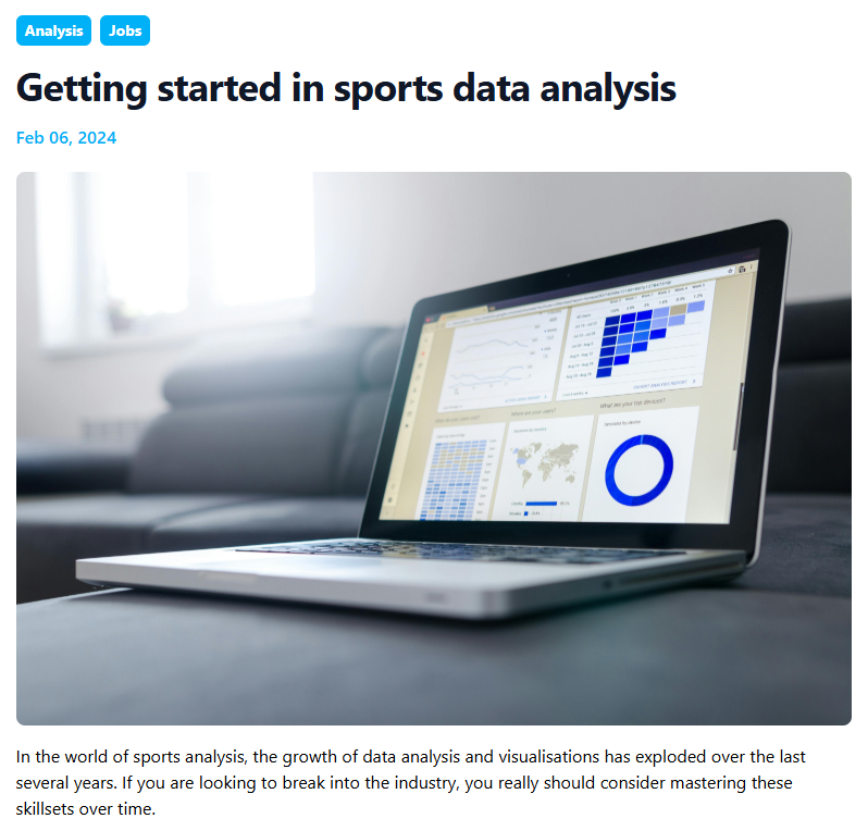 Sports Data Report In-Play Sports | Getting started in sports data analysis